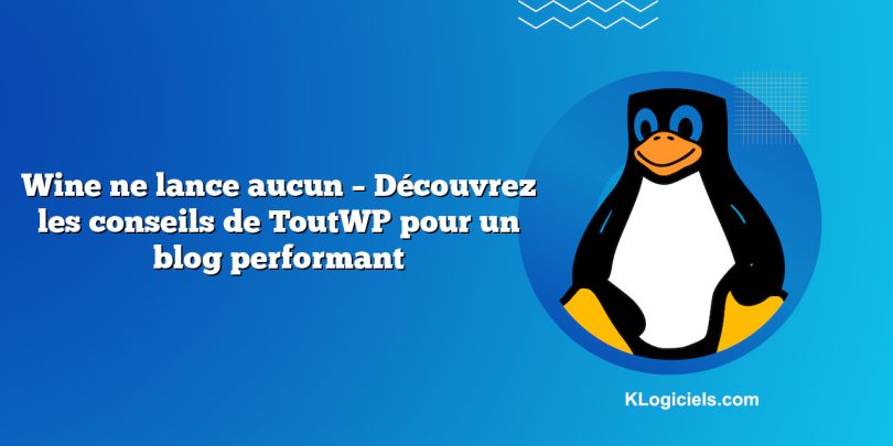 Wine ne lance aucun – Découvrez les conseils de ToutWP pour un blog performant